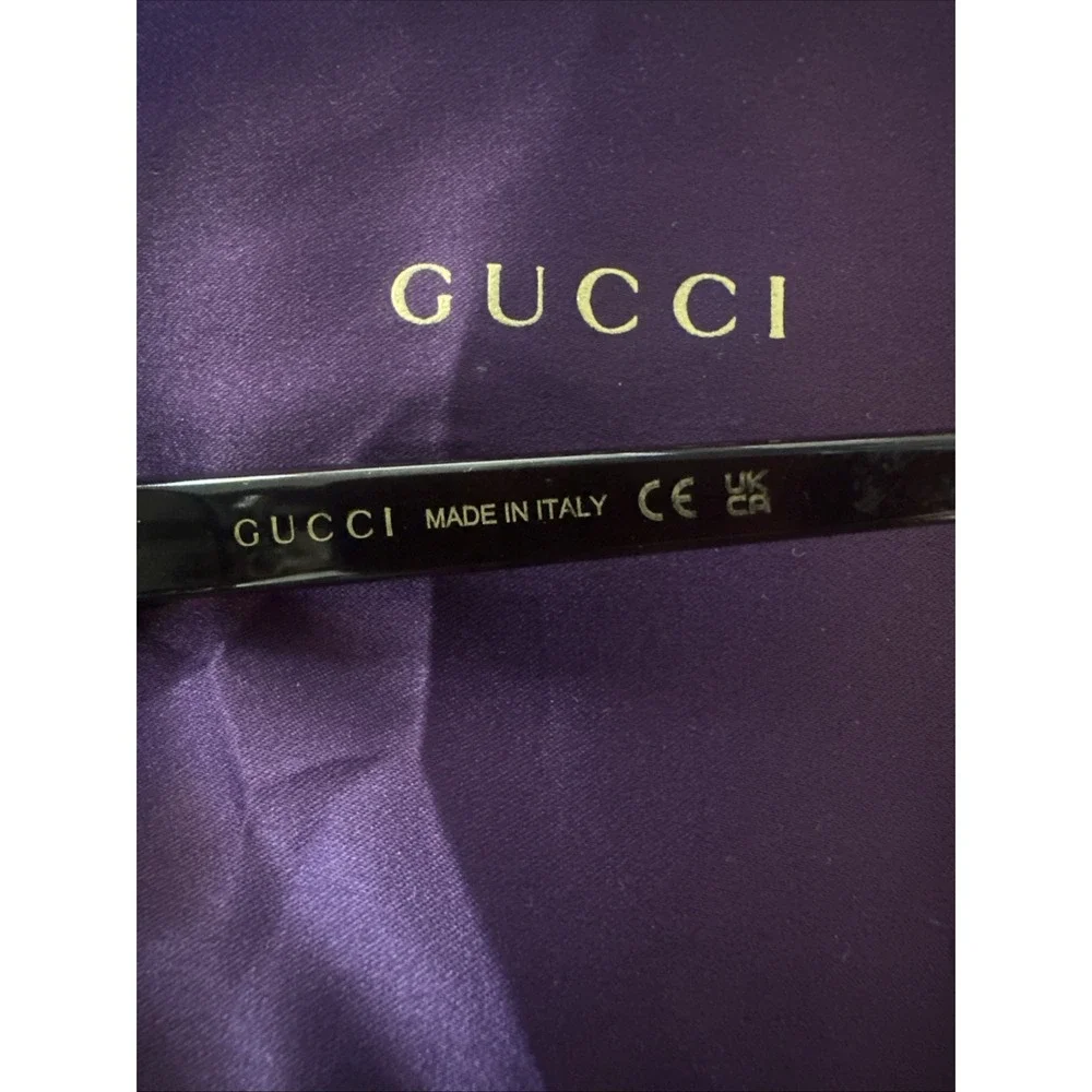 Gucci GG0370SK 002 56 19 145 Bee Gradient Tortoise Sunglasses Italy Purple Case